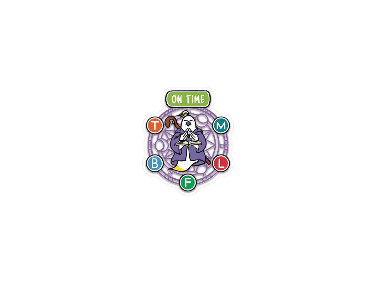 On Time - The Commuter's Blessing sticker (Purple), Aussie Commuter Collection
