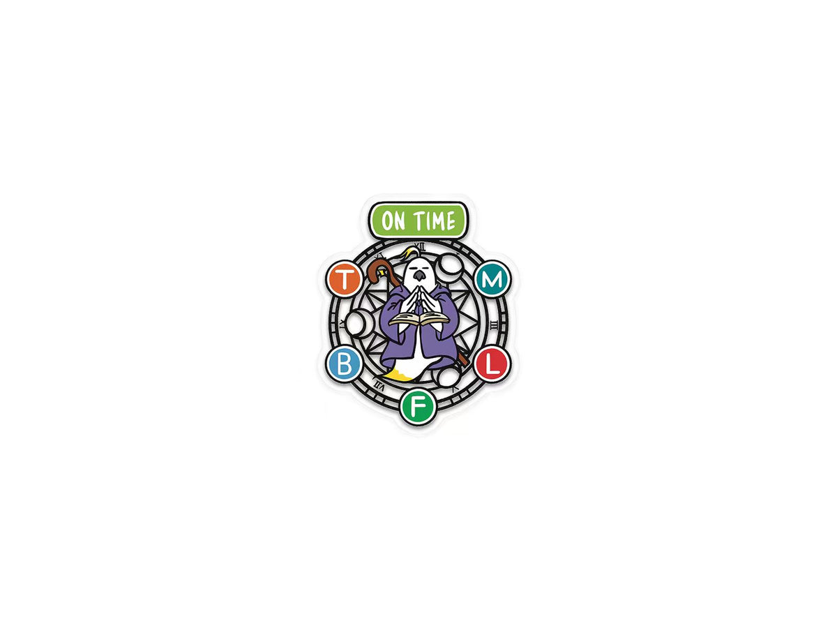 On Time - The Commuter's Blessing sticker (Black), Aussie Commuter Collection