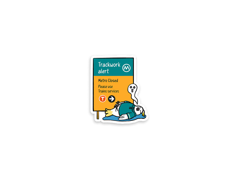 Metro - Trackwork Alert sticker, Aussie Commuter Collection