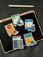 Aussie Commuter Collection stickers on an iPad case